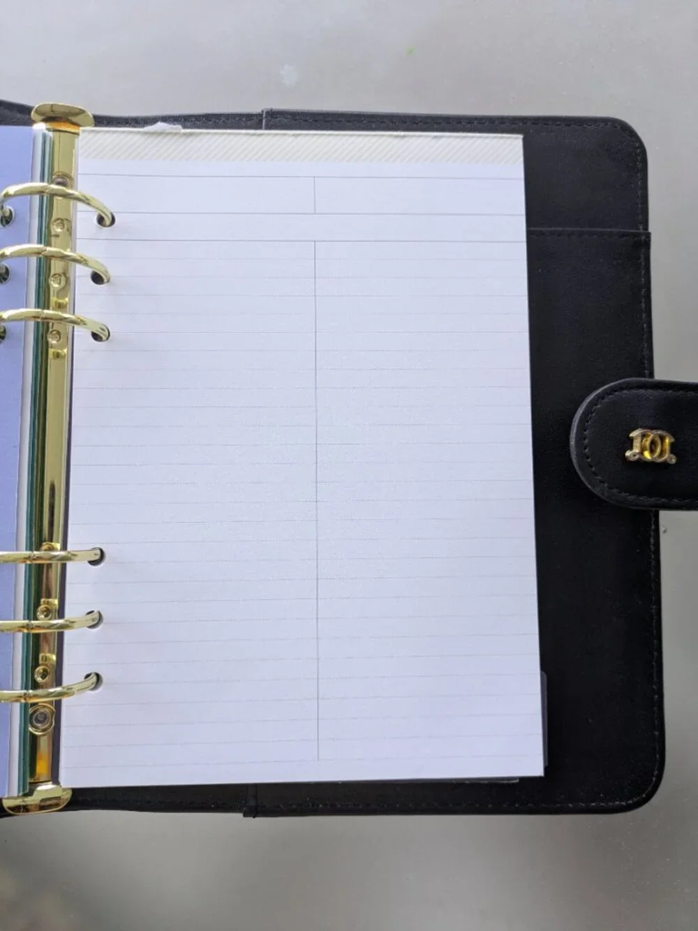 Day Designer A5 Black Vegan Leather Refillable Ring Binder